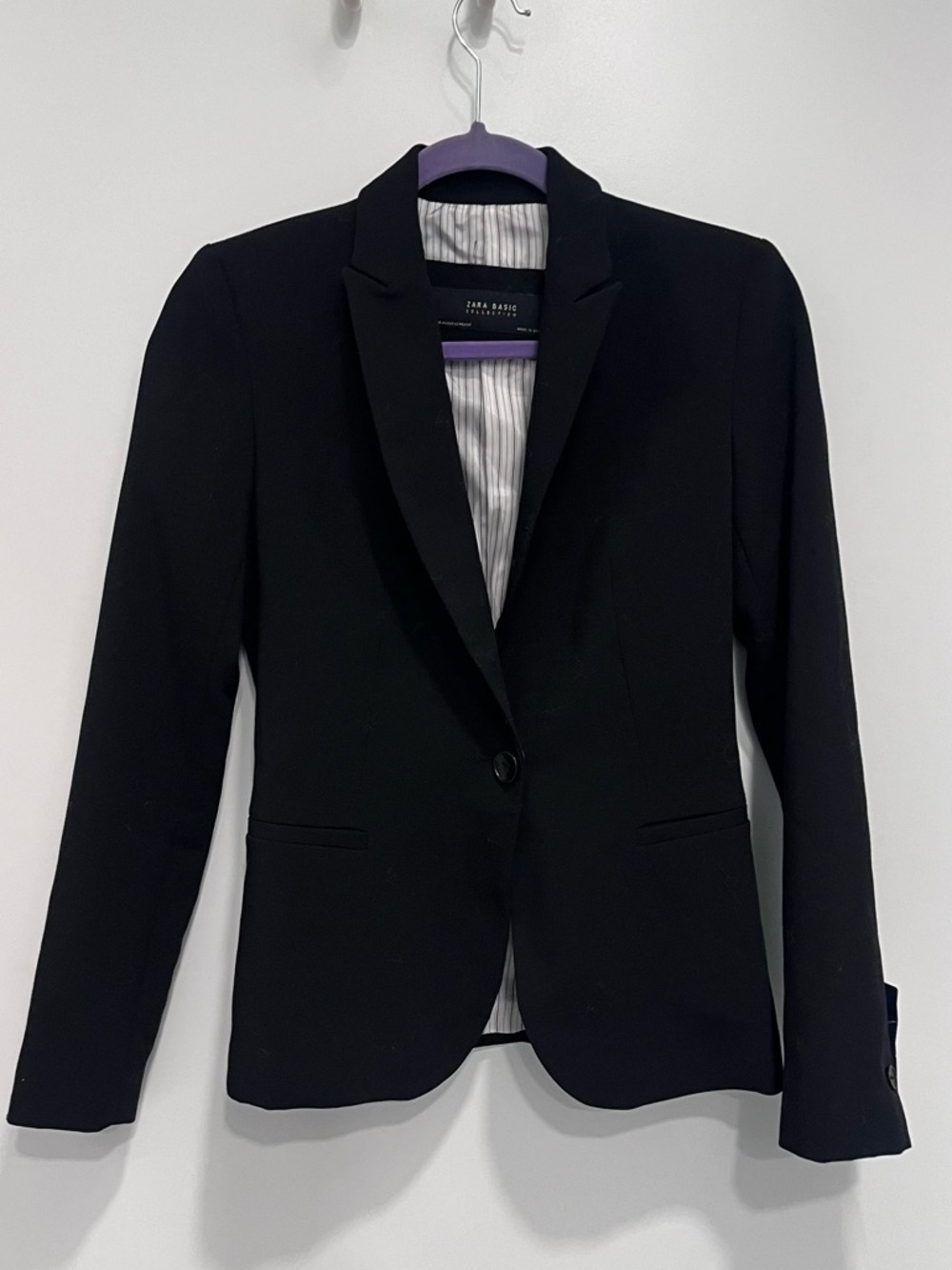 Zara Black Single-Button Women's Blazer XS NWT New Business Attire Classic